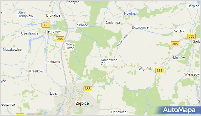 mapa Kalinowice Górne, Kalinowice Górne na mapie Targeo