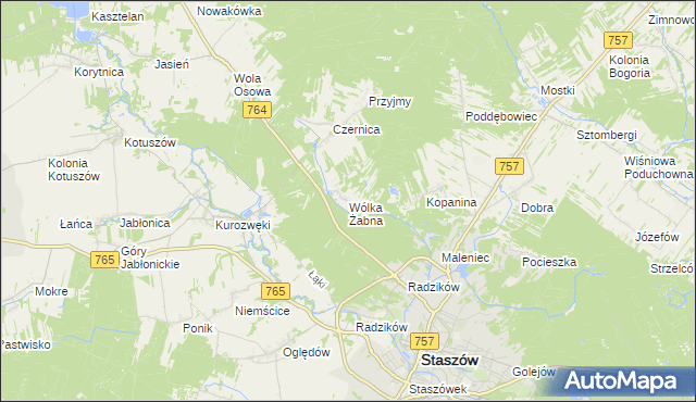 mapa Wólka Żabna, Wólka Żabna na mapie Targeo