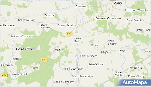 mapa Bujny-Biszewo, Bujny-Biszewo na mapie Targeo