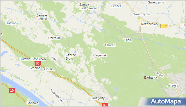 mapa Cegielnik, Cegielnik na mapie Targeo