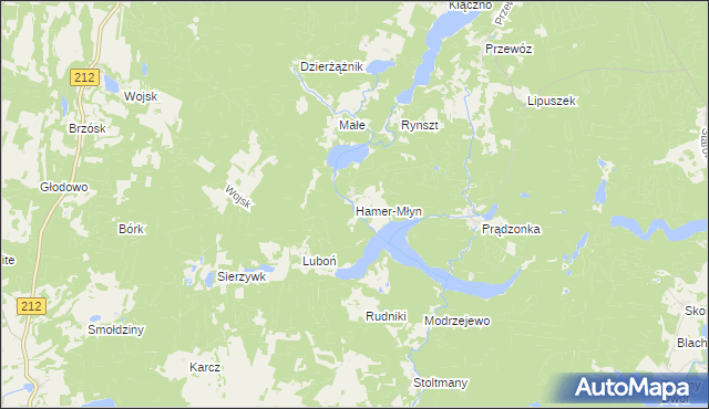 mapa Hamer-Młyn, Hamer-Młyn na mapie Targeo
