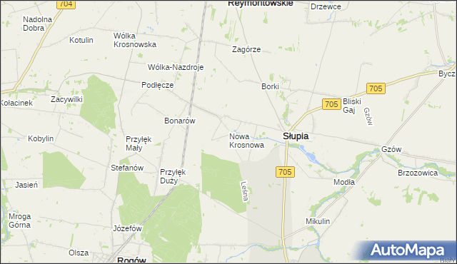 mapa Nowa Krosnowa, Nowa Krosnowa na mapie Targeo