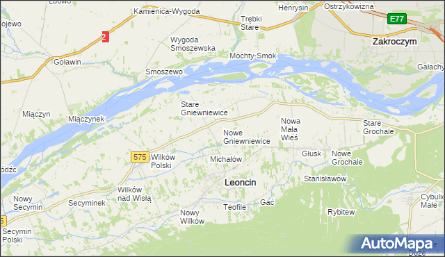mapa Nowe Gniewniewice, Nowe Gniewniewice na mapie Targeo