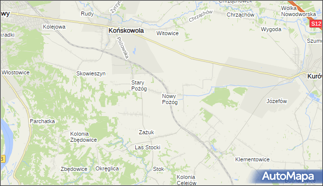 mapa Nowy Pożóg, Nowy Pożóg na mapie Targeo