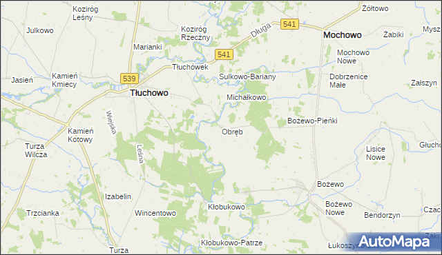 mapa Obręb gmina Mochowo, Obręb gmina Mochowo na mapie Targeo