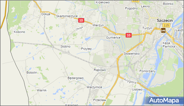 mapa Ostoja gmina Kołbaskowo, Ostoja gmina Kołbaskowo na mapie Targeo