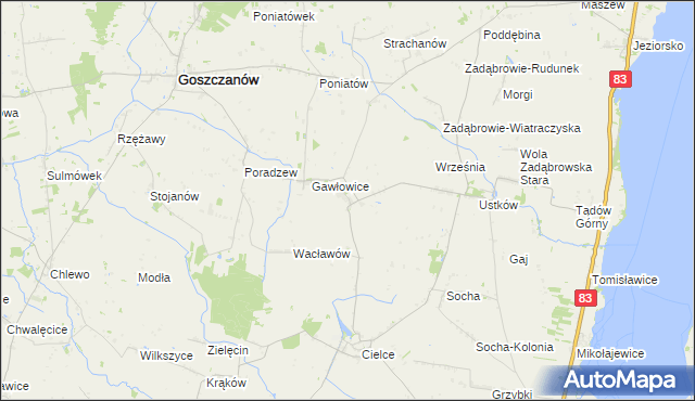 mapa Poprężniki, Poprężniki na mapie Targeo