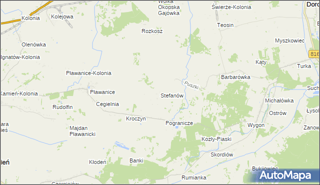 mapa Stefanów gmina Dorohusk, Stefanów gmina Dorohusk na mapie Targeo