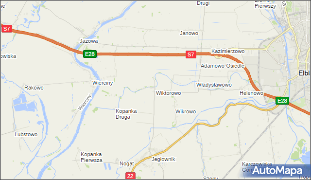 mapa Wiktorowo gmina Gronowo Elbląskie, Wiktorowo gmina Gronowo Elbląskie na mapie Targeo