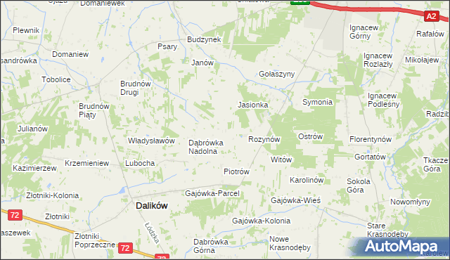 mapa Wyrobki gmina Dalików, Wyrobki gmina Dalików na mapie Targeo