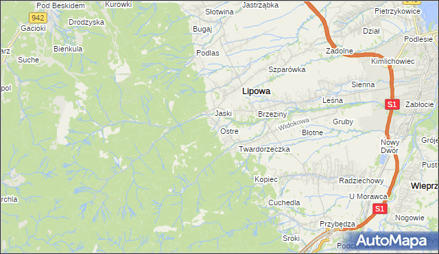 mapa Ostre, Ostre na mapie Targeo