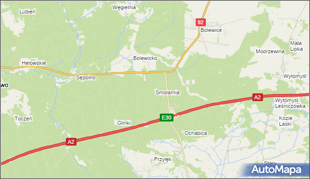 mapa Smolarnia gmina Miedzichowo, Smolarnia gmina Miedzichowo na mapie Targeo