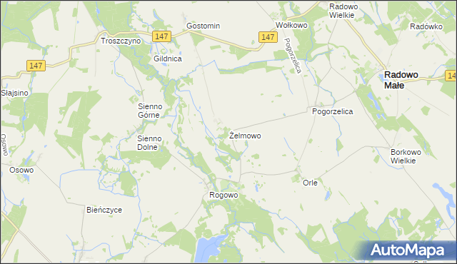 mapa Żelmowo, Żelmowo na mapie Targeo