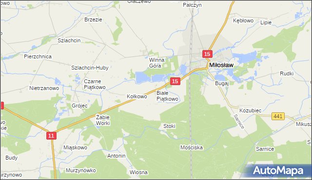 mapa Białe Piątkowo, Białe Piątkowo na mapie Targeo