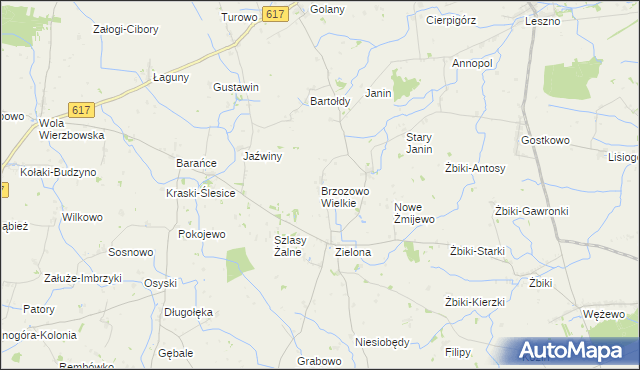 mapa Brzozowo Wielkie, Brzozowo Wielkie na mapie Targeo