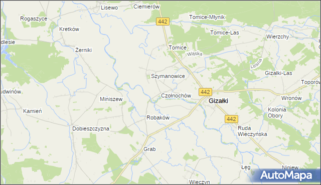 mapa Czołnochów, Czołnochów na mapie Targeo