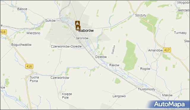 mapa Dzielów, Dzielów na mapie Targeo