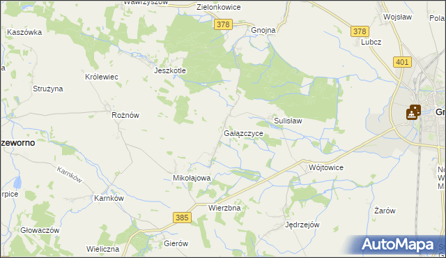 mapa Gałązczyce, Gałązczyce na mapie Targeo