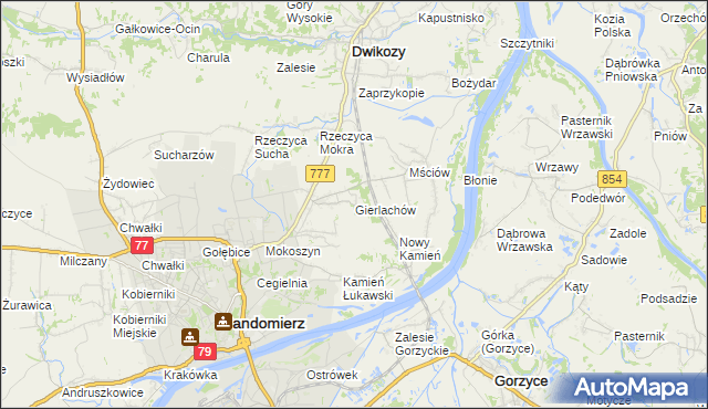 mapa Gierlachów, Gierlachów na mapie Targeo