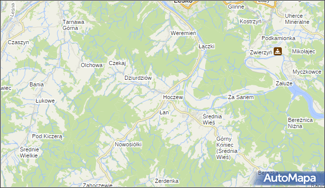 mapa Hoczew, Hoczew na mapie Targeo