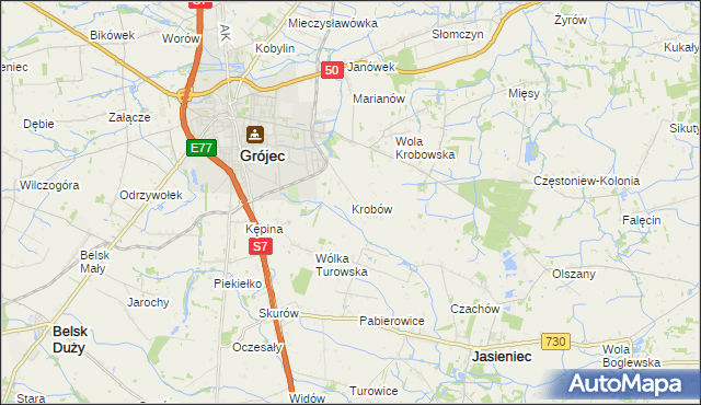 mapa Krobów, Krobów na mapie Targeo