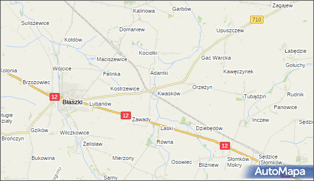 mapa Kwasków, Kwasków na mapie Targeo