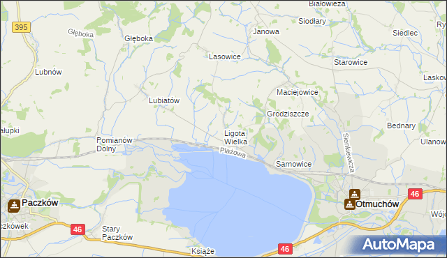 mapa Ligota Wielka gmina Otmuchów, Ligota Wielka gmina Otmuchów na mapie Targeo