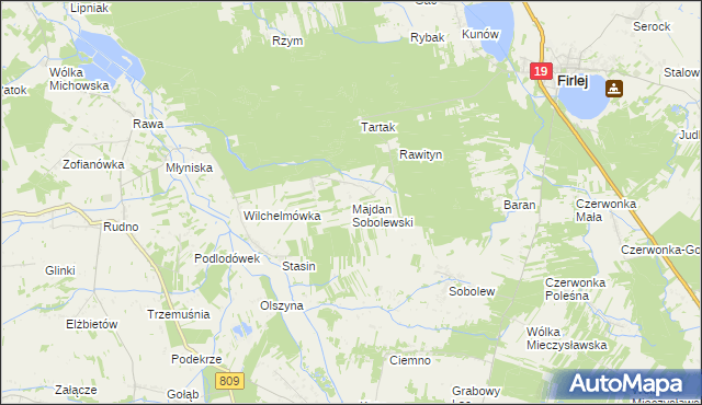 mapa Majdan Sobolewski, Majdan Sobolewski na mapie Targeo