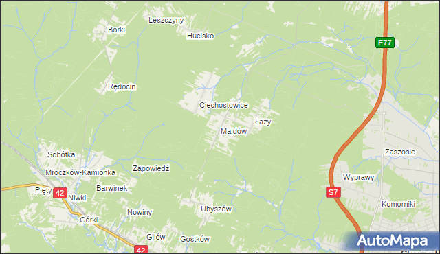 mapa Majdów, Majdów na mapie Targeo