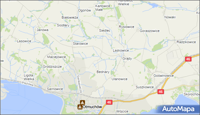 mapa Malerzowice Małe, Malerzowice Małe na mapie Targeo