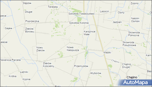 mapa Niespusza-Wieś, Niespusza-Wieś na mapie Targeo