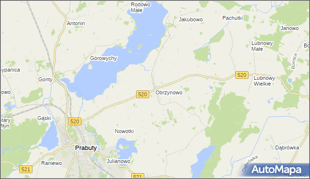 mapa Obrzynowo, Obrzynowo na mapie Targeo