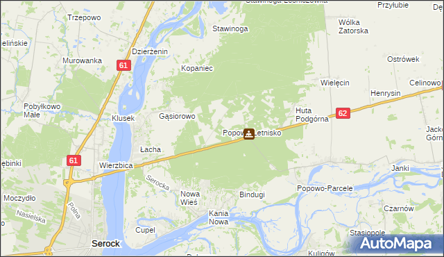 mapa Popowo-Letnisko, Popowo-Letnisko na mapie Targeo