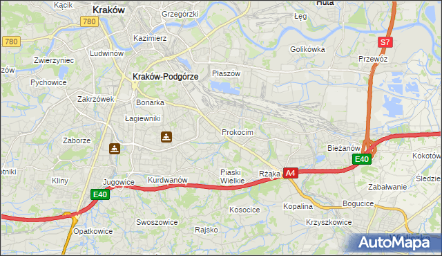 mapa Prokocim, Prokocim na mapie Targeo