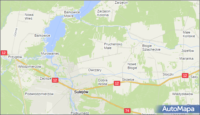mapa Prucheńsko Duże, Prucheńsko Duże na mapie Targeo