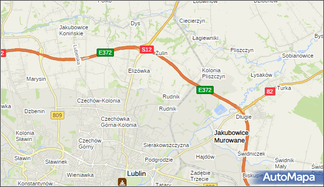 mapa Rudnik gmina Wólka, Rudnik gmina Wólka na mapie Targeo