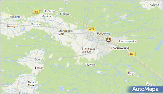 mapa Staniszcze Wielkie, Staniszcze Wielkie na mapie Targeo