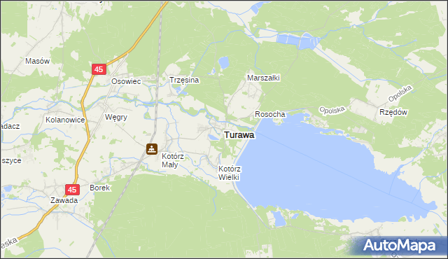 mapa Turawa, Turawa na mapie Targeo