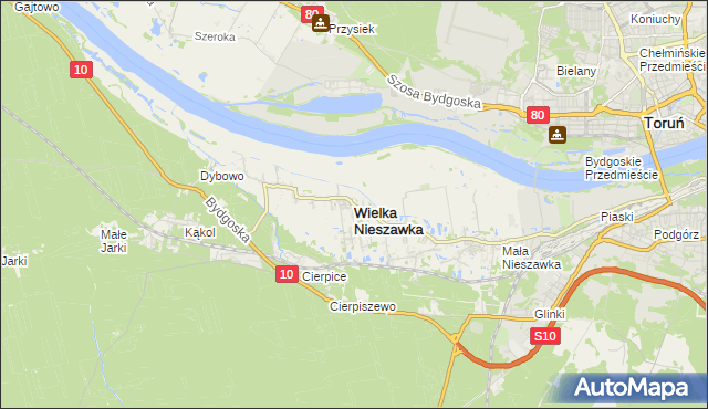 mapa Wielka Nieszawka, Wielka Nieszawka na mapie Targeo