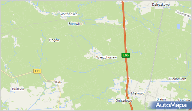 mapa Wierzchosław, Wierzchosław na mapie Targeo