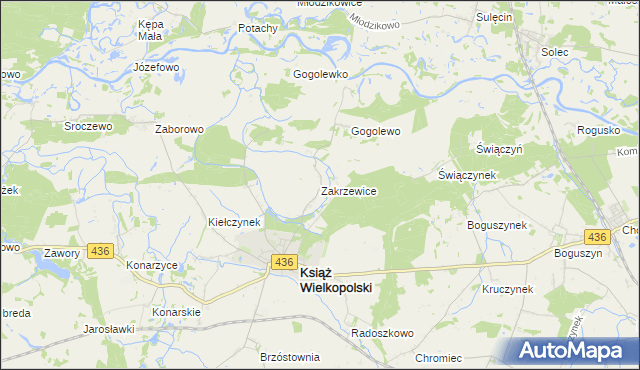 mapa Zakrzewice, Zakrzewice na mapie Targeo