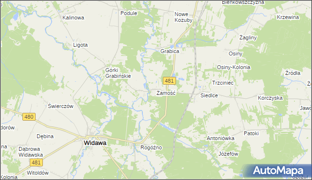 mapa Zamość gmina Sędziejowice, Zamość gmina Sędziejowice na mapie Targeo