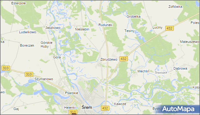 mapa Zbrudzewo, Zbrudzewo na mapie Targeo