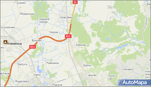 mapa Złotkowo, Złotkowo na mapie Targeo