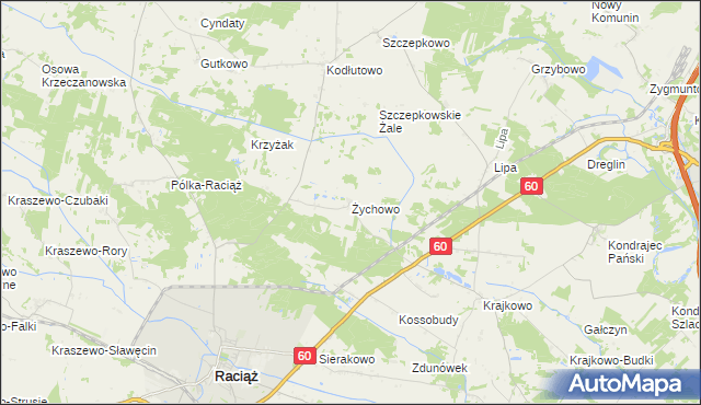 mapa Żychowo, Żychowo na mapie Targeo