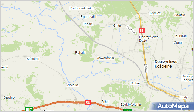 mapa Jaworówka, Jaworówka na mapie Targeo