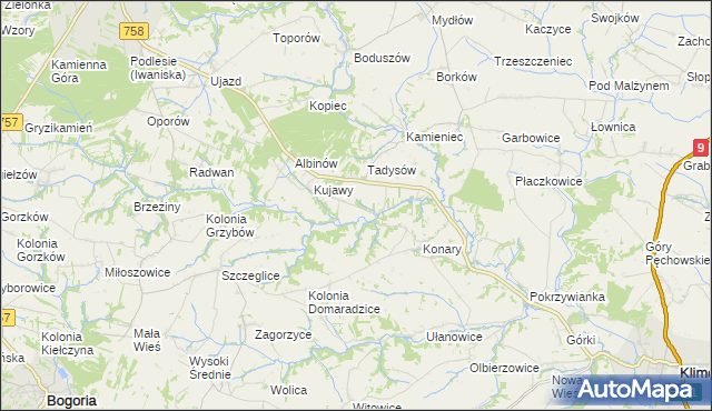 mapa Konary-Kolonia, Konary-Kolonia na mapie Targeo