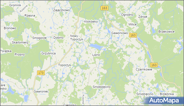 mapa Lipno gmina Połczyn-Zdrój, Lipno gmina Połczyn-Zdrój na mapie Targeo