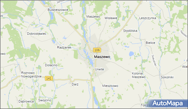 mapa Maszewo powiat goleniowski, Maszewo powiat goleniowski na mapie Targeo