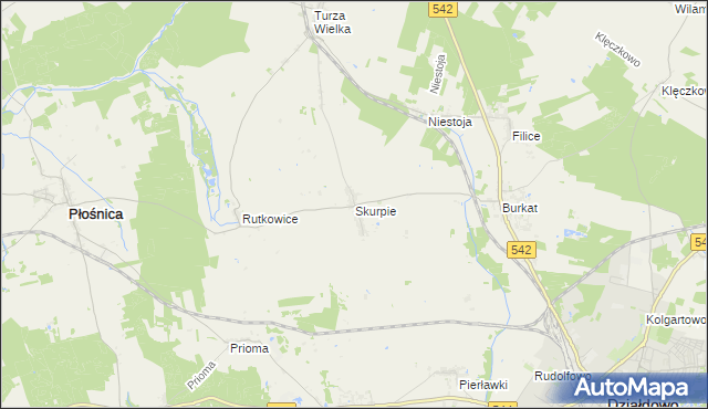 mapa Skurpie, Skurpie na mapie Targeo